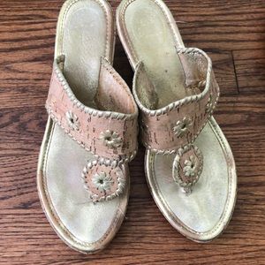 Jack Rogers Cork Wedge Sandals Size 10